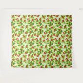 Feestelijk Cranberry fruitpatroon, groen Wandkleed (Voorkant (horizontaal))