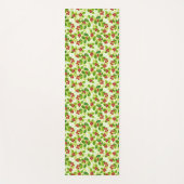 Feestelijk Cranberry fruitpatroon, groen Yogamat (Voorkant)