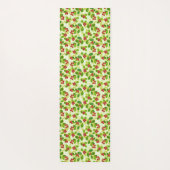 Feestelijk Cranberry fruitpatroon, groen Yogamat (Achterkant)
