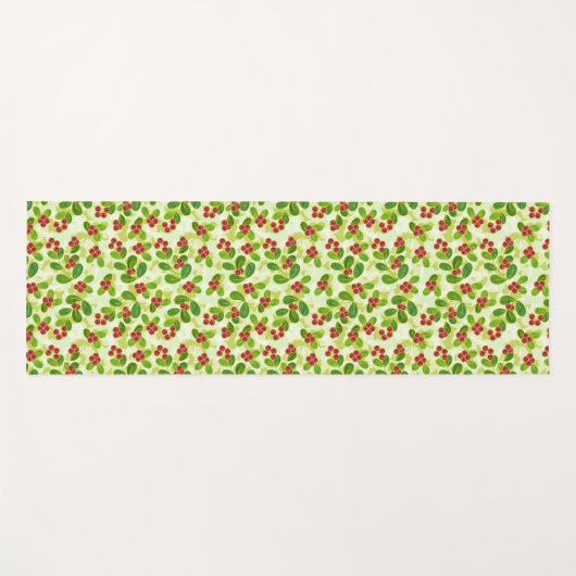 Feestelijk Cranberry fruitpatroon, groen Yogamat (Voorkant (horizontaal))