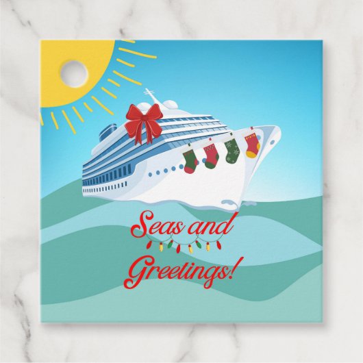 feestelijk cruiseschip bedankjes labels (Voorkant)