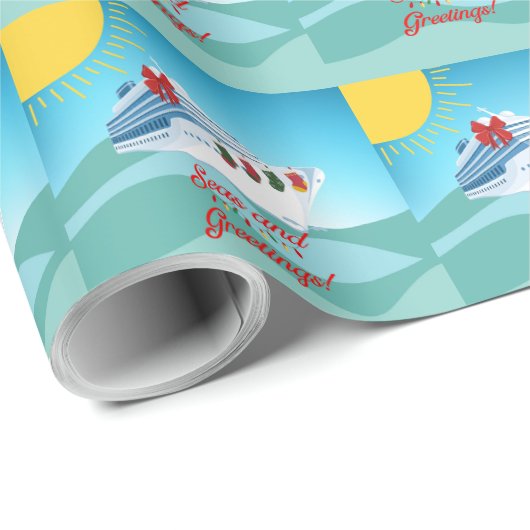 feestelijk cruiseschip cadeaupapier (Rol Hoek)
