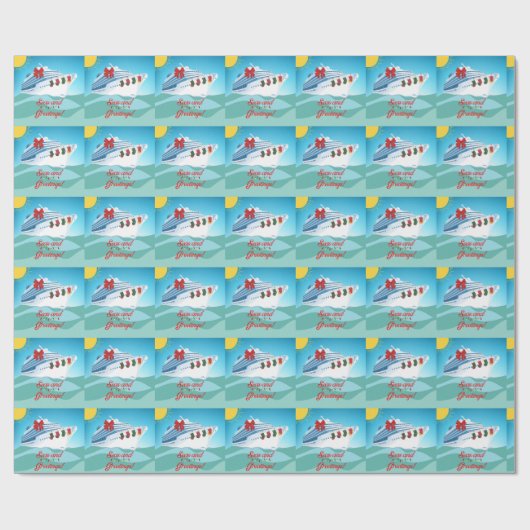 feestelijk cruiseschip cadeaupapier (Vlak)