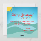 feestelijk cruiseschip feestdagenkaart (Achterkant)