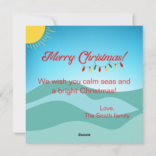 feestelijk cruiseschip feestdagenkaart (Achterkant)