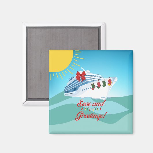 feestelijk cruiseschip magneet (Voorkant / Achterkant)