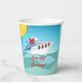feestelijk cruiseschip papieren bekers (Voorkant)