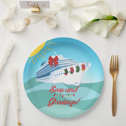 feestelijk cruiseschip papieren bordje (Huwelijk)