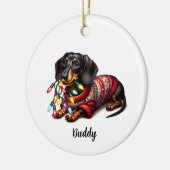 Feestelijk Dachshund Delight Ornament (Links)
