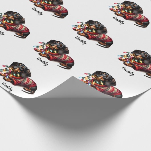 Feestelijk Dachshund Delight Wrapping Papier (Hoek)
