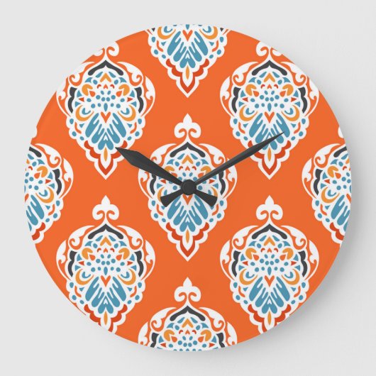 Feestelijk damast dessin, elegant design. grote klok (Voorkant)