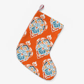 Feestelijk damast  dessin, elegant design. kleine kerstsok (Voorkant (Hangend))