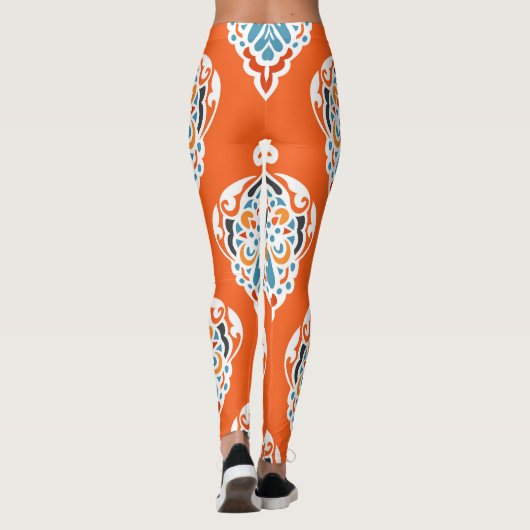 Feestelijk damast  dessin, elegant design. leggings (Achterkant)