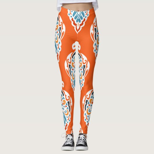 Feestelijk damast  dessin, elegant design. leggings (Voorkant)