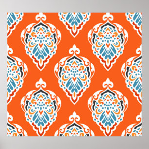 Feestelijk damast  dessin, elegant design. poster