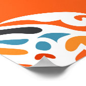 Feestelijk damast  dessin, elegant design. poster (Hoek)