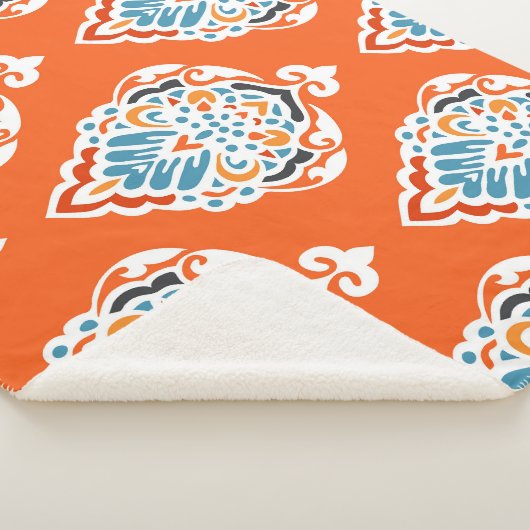 Feestelijk damast  dessin, elegant design. sherpa deken (3/4)