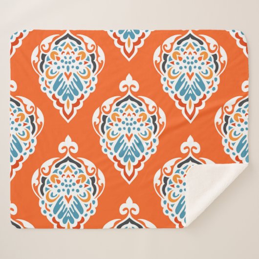 Feestelijk damast  dessin, elegant design. sherpa deken (Voorkant (horizontaal))