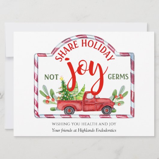 Feestelijk, delen vakantie vreugde niet ziektekiem kaart (Voorkant)