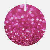 Feestelijk Donkerroze: Elegant Abstract. Glas Ornament (Achterkant)