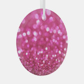 Feestelijk Donkerroze: Elegant Abstract. Glas Ornament (Voorkant Rechts)