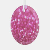 Feestelijk Donkerroze: Elegant Abstract. Glas Ornament (Voorkant links)