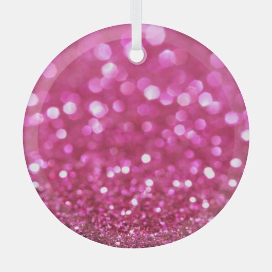 Feestelijk Donkerroze: Elegant Abstract. Glas Ornament (Voorkant)