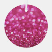 Feestelijk Donkerroze: Elegant Abstract. Glas Ornament (Achterkant)