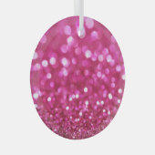 Feestelijk Donkerroze: Elegant Abstract. Glas Ornament (Voorkant Rechts)
