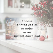 Feestelijk Dorp Winter Sneeuw Kerstmis Feestdagenkaart