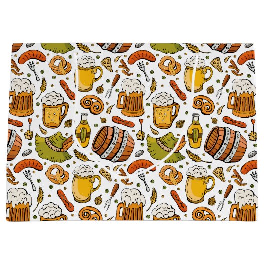 Feestelijk Duits Oktoberfest Bier en Worsten Groot Cadeauzakje (Voorkant)