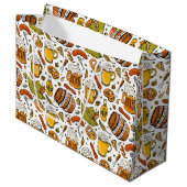 Feestelijk Duits Oktoberfest Bier en Worsten Groot Cadeauzakje (Voorkant Gekanteld)