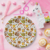 Feestelijk Duits Oktoberfest Bier en Worsten Papieren Bordje (Feest)