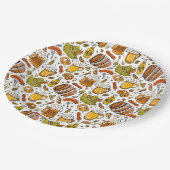 Feestelijk Duits Oktoberfest Bier en Worsten Papieren Bordje (Gekanteld)