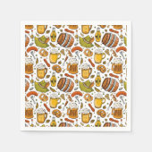 Feestelijk Duits Oktoberfest Bier en Worsten Servet (Voorkant)