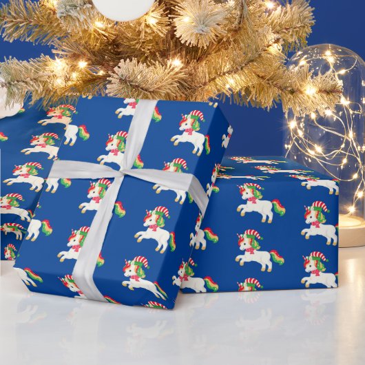 feestelijk eenhoornvappapier met kerstpannen cadeaupapier (Feestdagen)