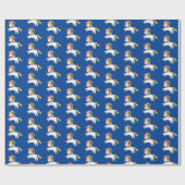 feestelijk eenhoornvappapier met kerstpannen cadeaupapier (Vlak)