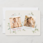 Feestelijk Elegant Botanisch Kerstfotoalbum Feestdagenkaart (Voorkant)