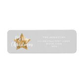 Feestelijk Elegant Gold Star Kerstretouradres Etiket (Voorkant)