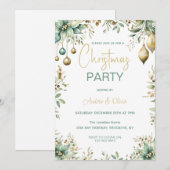 Feestelijk Elegant Ornamenten Kerstfeest Kaart (Voorkant / Achterkant)