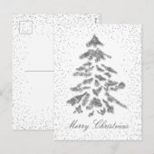 Feestelijk Elegant Zilver Vrolijk Kerstfeest Feestdagenkaart (Voorkant / Achterkant)