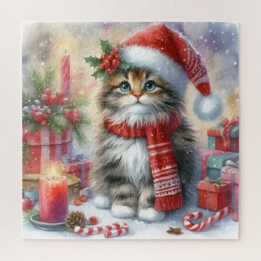 Feestelijk en Schattig, Gezellig Kerstkitten Legpuzzel (Verticaal)
