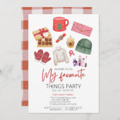 Feestelijk, favoriete dingen feest kaart (Voorkant / Achterkant)