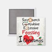 Feestelijk Feest - Ik hou van Kerstmis Magneet (Voorkant / Achterkant)