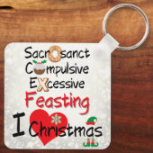 Feestelijk Feest - Ik hou van Kerstmis Sleutelhanger (Achterkant)