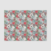 Feestelijk Foliage Bloemen Kerstmis Vakantie Patro Tissuepapier (Voorkant)