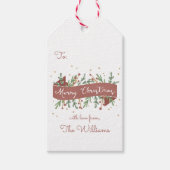 Feestelijk Foliage Christmas Gift Label Cadeaulabel (Voorkant)