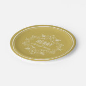 Feestelijk Foliage Gold Deco Vrolijk Kerstfeest Papieren Bordje (Gekanteld)