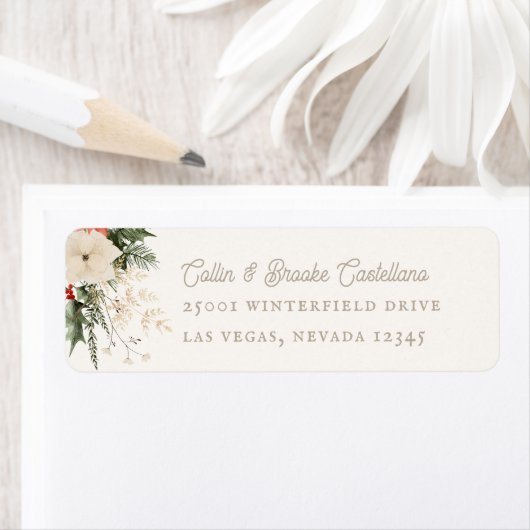 Feestelijk Foliage Holiday Retouradres Etiket (Insitu)