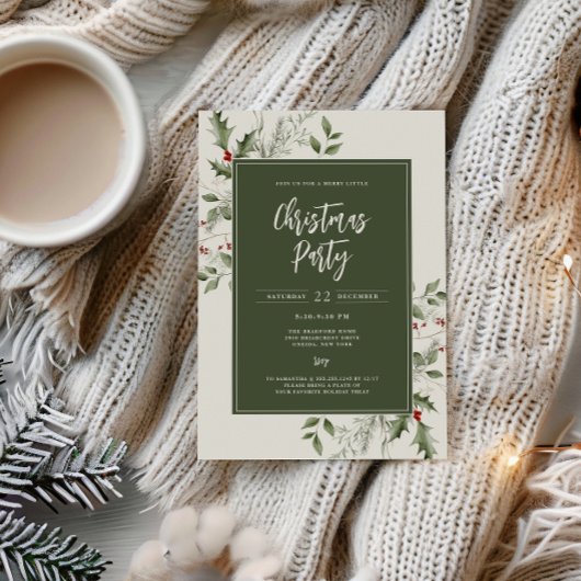 Feestelijk Foliage Lijst Kerstfeest Kaart